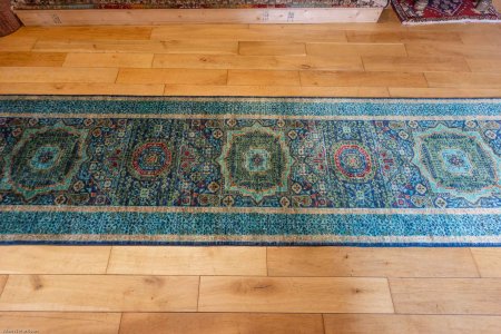 Hand-Knotted Fine Mamluk Runner From Afghanistan