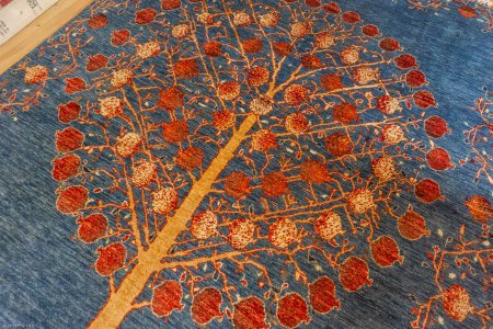 Hand-Knotted Tree Design Rug From Afghanistan