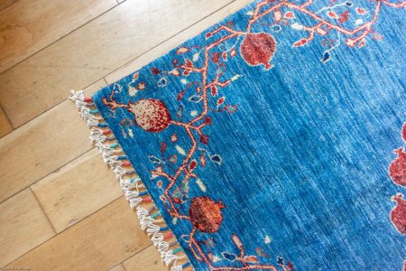 Hand-Knotted Tree Design Rug From Afghanistan