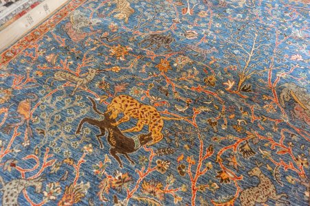 Hand-Knotted Tree Design Rug From Afghanistan