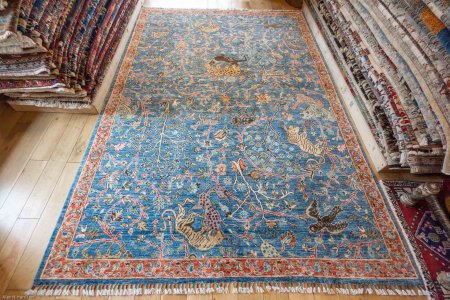 Hand-Knotted Tree Design Rug From Afghanistan