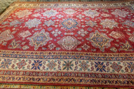 Hand-Knotted Kazak Rug From Afghanistan