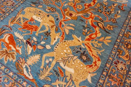 Hand-Knotted Tree Design Rug From Afghanistan