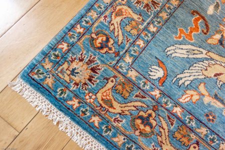 Hand-Knotted Tree Design Rug From Afghanistan