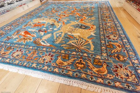 Hand-Knotted Tree Design Rug From Afghanistan