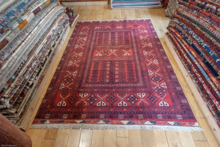 Hand-Knotted Fine Hatchli Rug From Afghanistan