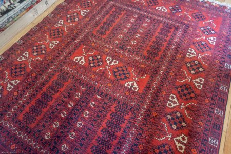 Hand-Knotted Fine Hatchli Rug From Afghanistan