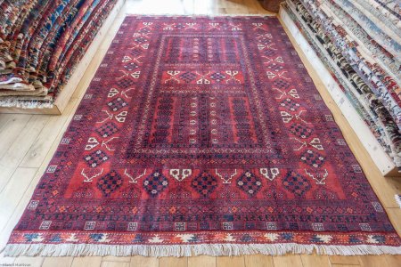 Hand-Knotted Fine Hatchli Rug From Afghanistan
