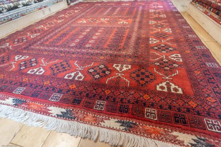 Hand-Knotted Fine Hatchli Rug From Afghanistan