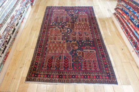 Hand-Knotted Beluch Rug From Afghanistan
