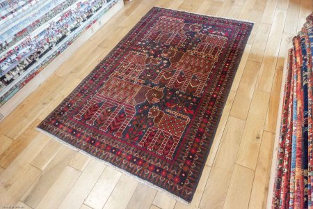 Hand-Knotted Beluch Rug From Afghanistan
