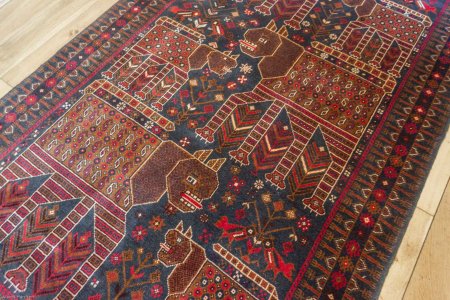 Hand-Knotted Beluch Rug From Afghanistan