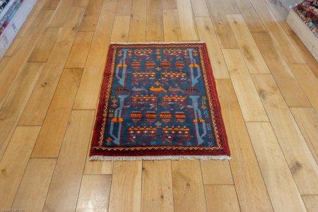 Hand-Knotted Beluch Rug From Afghanistan
