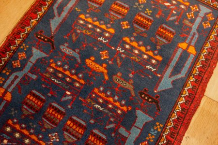 Hand-Knotted Beluch Rug From Afghanistan
