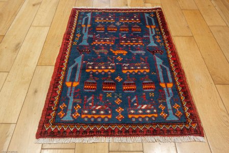 Hand-Knotted Beluch Rug From Afghanistan