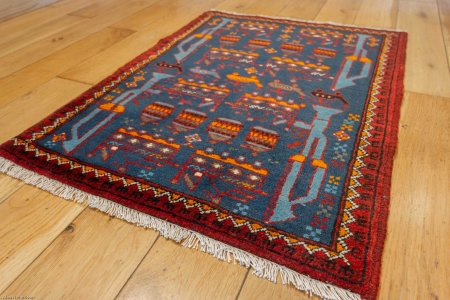 Hand-Knotted Beluch Rug From Afghanistan