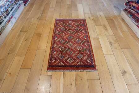 Hand-Knotted Chubi Rug From Afghanistan