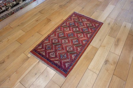 Hand-Knotted Chubi Rug From Afghanistan