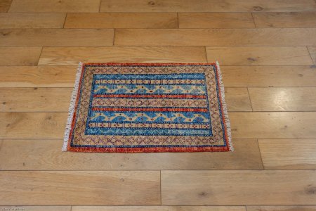 Hand-Knotted Chubi Rug From Afghanistan