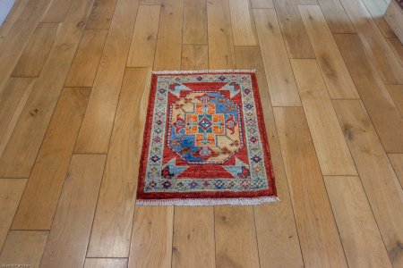 Hand-Knotted Chubi Rug From Afghanistan