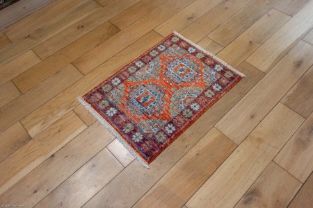 Hand-Knotted Chubi Rug From Afghanistan