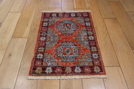 Hand-Knotted Chubi Rug From Afghanistan