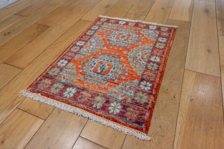 Hand-Knotted Chubi Rug From Afghanistan