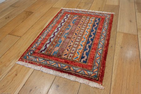 Hand-Knotted Chubi Rug From Afghanistan