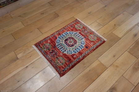 Hand-Knotted Chubi Rug From Afghanistan