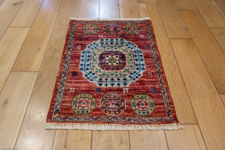Hand-Knotted Chubi Rug From Afghanistan