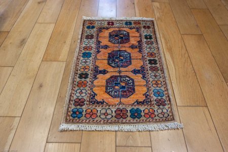 Hand-Knotted Chubi Rug From Afghanistan