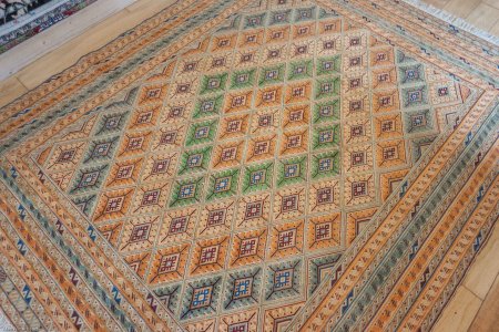 Hand-Knotted Fine Mushwani Rug From Afghanistan