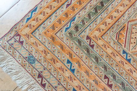 Hand-Knotted Fine Mushwani Rug From Afghanistan
