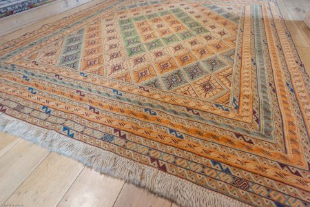 Hand-Knotted Fine Mushwani Rug From Afghanistan