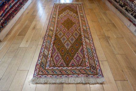 Hand-Knotted Fine Mushwani Runner From Afghanistan