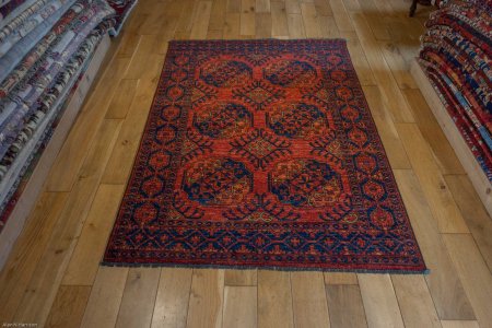 Hand-Knotted Ersari Rug From Pakistan