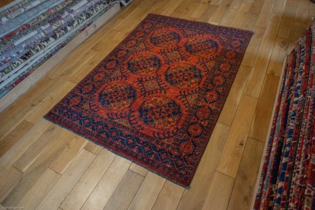 Hand-Knotted Ersari Rug From Pakistan