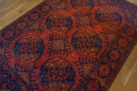 Hand-Knotted Ersari Rug From Pakistan