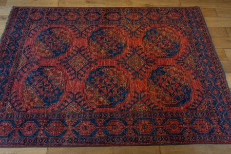 Hand-Knotted Ersari Rug From Pakistan