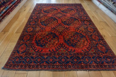 Hand-Knotted Ersari Rug From Pakistan
