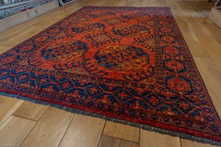 Hand-Knotted Ersari Rug From Pakistan
