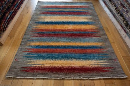 Hand-Knotted Loribaft Rug From Afghanistan