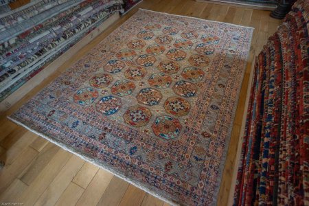 Hand-Knotted Ersari Rug From Pakistan