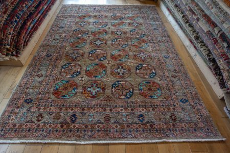 Hand-Knotted Ersari Rug From Pakistan