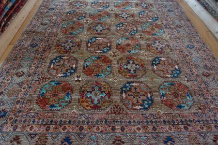 Hand-Knotted Ersari Rug From Pakistan