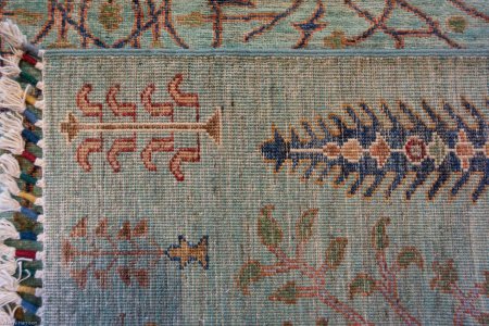 Hand-Knotted Khorjin Rug From Afghanistan