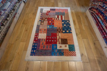Hand-Knotted Loribaft Rug From Afghanistan