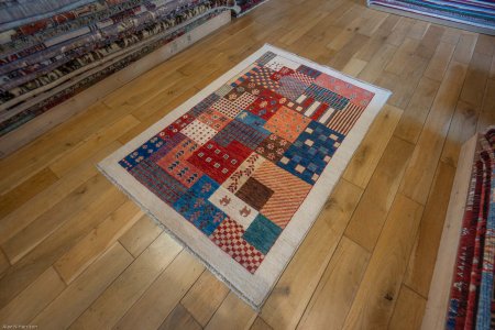 Hand-Knotted Loribaft Rug From Afghanistan
