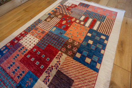 Hand-Knotted Loribaft Rug From Afghanistan