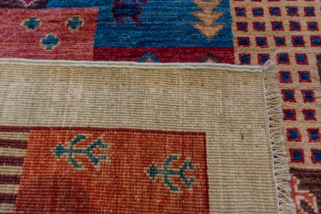 Hand-Knotted Loribaft Rug From Afghanistan